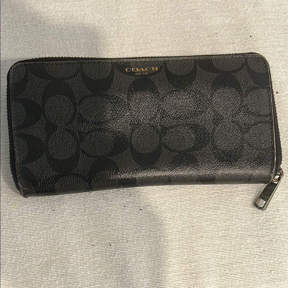 Coach Black Zip Wallet